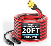 Câble de charge solaire Mc4 vers Xt60, 6 m, 12 AWG en cuivre pur Mc4 vers XT60, connecteurs étanches, pour panneau solaire vers batterie, camping-car, centrale électrique portable