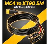 Câble de charge solaire rallongé de MC4 to XT90 5m, accessoire d'origine, fil de connexion étanche pour panneau solaire et station d'énergie, usage extérieur camping et véhicule de loisirs