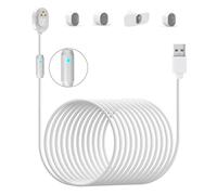 Câble de charge USB amélioré de 32,8 FT/10 m avec lumière respirante, câble de charge plus épais compatible avec les appareils photo Arlo Pro 5S 2K, Pro 4, Pro 3, projecteur, Ultra 2, Ultra et Go 2