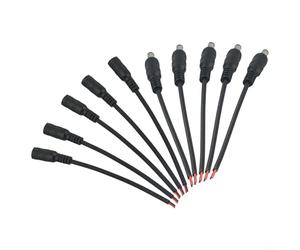 Câble de connecteur d'alimentation CC 5,5 x 2,1 mm mâle femelle 5 paires pour surveillance de caméra de sécurité CCTV et connexion de ceinture LED 15 cm de long 22 AWG noyau en cuivre noir indicateur