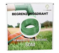 Câble de Périmètre 50m pour Robot Tondeuse - Fil Universel de 2.7mm | Bobine avec dérouleur pour installation facile, compatible avec Gardena, Husqvarna, Worx et Bosch, gaine verte résistante