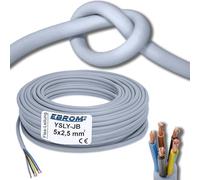 Câble de pose flexible YSLY-JB 5 x 2,5 mm² gris pour station de charge murale, boîtier de chargement de voiture électrique, 5 x 2,5 mm², précision au mètre, par incréments de 1 mètre - Longueur : 25 m
