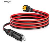 Câble de prise allume-cigare 2m/6,5 pieds 12V 24V vers connecteur femelle XT60 pour stations d'alimentation portables Oukitel Allpowers R600 Anker Solix.
