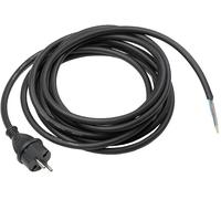as - Schwabe Cordon d'Alimentation en Caoutchouc 5 m Fiche 2PT+T Câble d'alimentation avec Embouts 230V / 16A, H07RNF 2 x 1,0 IP44 Noir I 70552
