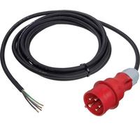Câble de raccordement H07RN-F 5x4 mm² 5m avec fiche CEE noire pour intérieur/extérieur