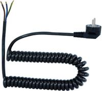 Câble de raccordement spiralé - fiche coudée 3x1,00 05VVH8-F noir - 10 m