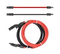 Câble de rallonge - des Deux côtés - Câble Solaire - Rouge/Noir - 6 mm² - avec connecteur Solaire monté - 1 à 50 m (2 x 12 m)