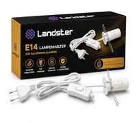 Câble de rechange pour lampe de sel avec interrupteur - Câble d'alimentation de 1,8 m - Blanc - Douille E14 avec pince de fixation - Idéal pour lampes de sel en cristal, lampes de table et lumière