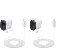 Câble de Recharge 16ft/4.8m résistant extérieur avec Adaptateur Quick Charge Compatible avec Arlo Ultra/Ultra 2/Pro 3/Pro 4 (Pack de 2, Blanc) (Non Compatible avec Arlo Essential Spotlight)