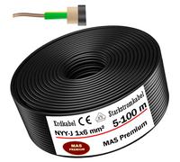 80m de câble de terre Câble de courant fort NYY-J 1x6 mm² Câble électrique OFC anneau