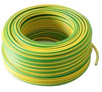 Câble de terre H07V-K - 30 m - 6 mm² - 1 x 6 mm² - Flexible en cuivre - Fil unique - Pour installations PV - Ligne d'énergie solaire - Câble de terre en PVC - Fil fin - Vert/jaune