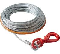 Câble de treuil en acier galvanisé, 3/8 pouce x 100 pieds, résistance à la rupture de 15 200 lb, câble de treuil métallique avec crochet pivotant, câble de remorquage robuste, universel pour SUV, gros