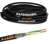 Câble deblindé Lapp 1030544, longueur 10 mètres, type LiYCY, 7 x 1 mm², résistant aux UV, câble de signalisation à 7 conducteurs, câble de données pour extérieur, câble à souder, câble de connexion po