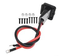 Câble d'extension Anderson mâle 120 A 6 AWG avec support de montage, cuivre plaqué argent pour chariots élévateurs, véhicules électriques, 600 V IP20, connexion rapide rouge/gris, 50 cm (gris)