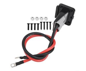 Câble d'extension Anderson mâle 120 A 6 AWG avec support de montage, cuivre plaqué argent pour chariots élévateurs, véhicules électriques, 600 V IP20, connexion rapide rouge/gris, 50 cm (gris)