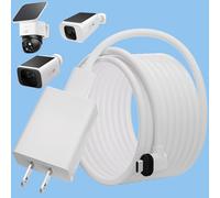 Câble d'extension d'alimentation de 6 m pour Eufy SoloCam S220/SoloCam S340/eufyCam S300 (eufyCam 3C), adaptateur d'alimentation et câble d'extension de type C résistant aux intempéries pour charger