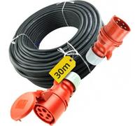 Câble d'extension électrique 5x2,5 30 m 16 A Câble en caoutchouc avec prise et fiche H07 ONPD