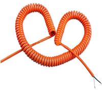 Câble d'extension en spirale - Câble rétractable télescopique - Flexible pour l'alimentation électrique - Enroulement automatique - 2 mètres - Orange