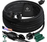 Câble d'extension KESSER® avec capuchon de protection, pour intérieur et extérieur - rallonge de câble électrique – 230 V, IP44 - avec prise de terre, câble de chantier, fiche avec prise de terre