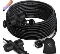 Câble d'extension KESSER® avec capuchon de protection, pour intérieur et extérieur - rallonge de câble électrique – 230 V, IP44 - avec prise de terre, câble de chantier, fiche avec prise de terre