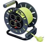 Câble d'extension Masterplug Pro-XT à 4 prises, avec enroulement ouvert - Coupe-thermique et interrupteur secteur - Vert