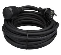 Câble d'extension Perel - H05RR-F 3G2.5 - 10 mètres - 16 A / 230 V - 3680 W - Type E/F - IP44 - Caoutchouc - Noir