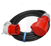 Rallonge électrique CEE 25 m H05VV-F 5 x 2,5 mm², fiche coudée à 5 broches, 16 A, 400 V, IP44