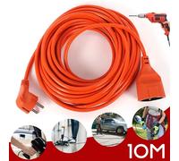 Câble d'extension pour l'extérieur - Câble électrique - 10 mètres - 3 x 0,75 mm² - Construction robuste - Adapté aux tondeuses, perceuses, aspirateurs et nettoyeurs haute pression
