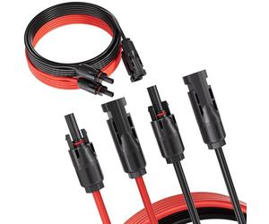 Câble d'extension pour panneau solaire - AFERIY - 5 m - Conducteur cuivre - Isolation PPO ignifuge - Paire noir/rouge