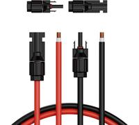 Câble d'extension pour panneau solaire de 15,24 m/50 pieds avec connecteurs femelle et mâle 6 mm²/10 AWG, 1 paire