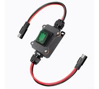Câble d'extension Sae vers Sae robuste avec double interrupteur marche/arrêt IP67 étanche 12 AWG pour batterie solaire DC 12 V 24 V remorque Marine et RV Système d'alimentation Noir (vert)