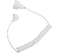 Câble d'extension spiralé - Câble flexible - Alimentation électrique extérieure - Longueur réglable - De 0,8 à 2 mètres - Blanc