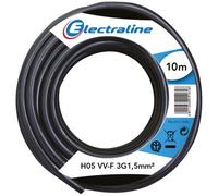 Câble d'installation H05VV-F - 3G1.5mm² - L : 10 m - bobinot - noir