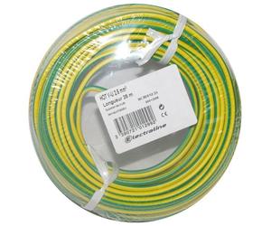 Câble d'installation rigide - H07V-U - 1x2.5mm² - L : 10 m - bobinot - jaun