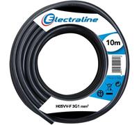 Electraline 11701 Couronne de Cable H05 VV-F 3G1 10M Noir