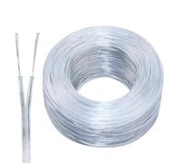 Câble électrique 10 m 28 AWG 2 conducteurs plat transparent en PVC boîtier flexible diamètre extérieur 1,6 x 3,2 mm résistant à l'usure résistant à l'oxydation pour l'installation d'appareils à faible