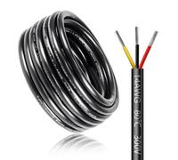 Câble électrique 10 mètres 14 AWG 3x2,0mm² à 3 conducteurs, fil de cuivre étamé flexible, impédance faible, compatible alimentation LED 5V / 12V / 24V, résistance aux hautes températures