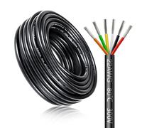 Câble électrique 10 mètres 22 AWG 6x0,3mm² à 6 conducteurs, fil de cuivre étamé flexible, impédance faible, compatible alimentation LED 5V / 12V / 24V, résistance aux hautes températures