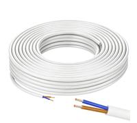 Câble Electrique 2 Fils 2×0,75mm² 10M 18AWG 300V/500V Câble Flexible Blanc | Fil Electrique 2 Conducteurs en Cuivre Extension Câble d'alimentation pour Lampes Remorques Automobiles Bateau Extérieure