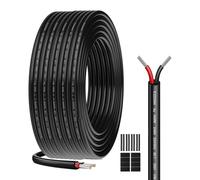 Câble électrique 20 AWG, 2 x 0,52 mm², longueur 20 mètres, cuivre étamé, 300 V, pour LED et usage extérieur