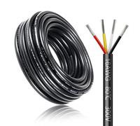 Câble Électrique 20 mètres 16 AWG 4x1,5mm², Câble à 4 Conducteurs 5 V/12 V/24 V/220 V, Cuivre Étamé, Flexible et Souple, Faible Impédance, Haute Résistance à la Température, Câble d’Extension