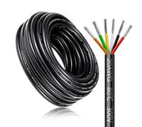 Câble électrique 20 mètres 20 AWG 6x0,5mm² à 6 conducteurs, fil de cuivre étamé flexible, impédance faible, compatible alimentation LED 5V / 12V / 24V, résistance aux hautes températures