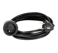 Rallonge secteur tripolaire noire - 5,0 m