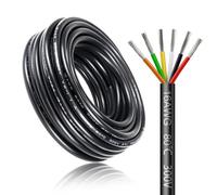 Câble électrique 30 mètres 16 AWG 6x1,5mm² à 6 conducteurs, fil de cuivre étamé flexible, impédance faible, compatible alimentation LED 5V / 12V / 24V, résistance aux hautes températures