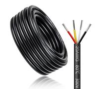 Câble électrique 30 mètres 20 AWG 4x0,5mm² à 4 conducteurs, fil de cuivre étamé flexible, impédance faible, compatible alimentation LED 5V / 12V / 24V, résistance aux hautes températures