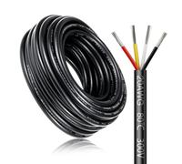 Câble Électrique 30 mètres 20 AWG 4x0,5mm², Câble à 4 Conducteurs 5 V/12 V/24 V/220 V, Cuivre Étamé, Flexible et Souple, Faible Impédance, Haute Résistance à la Température, Câble d’Extension