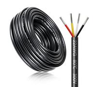 Câble Électrique 30 mètres 22 AWG 4x0,3mm², Câble à 4 Conducteurs 5 V/12 V/24 V/220 V, Cuivre Étamé, Flexible et Souple, Faible Impédance, Haute Résistance à la Température, Câble d’Extension