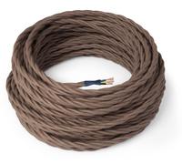 Câble électrique marron, longueur 5 mètres, section 3 x 0,75 mm, avec fil de terre