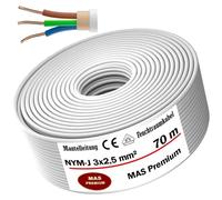 Câble électrique pour locaux humides Câble sous gaine 70m NYM-J 3x2,5 mm² Câble électrique