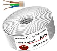 Câble électrique pour locaux humides Câble sous gaine 90m NYM-J 3x1,5 mm² Câble électrique